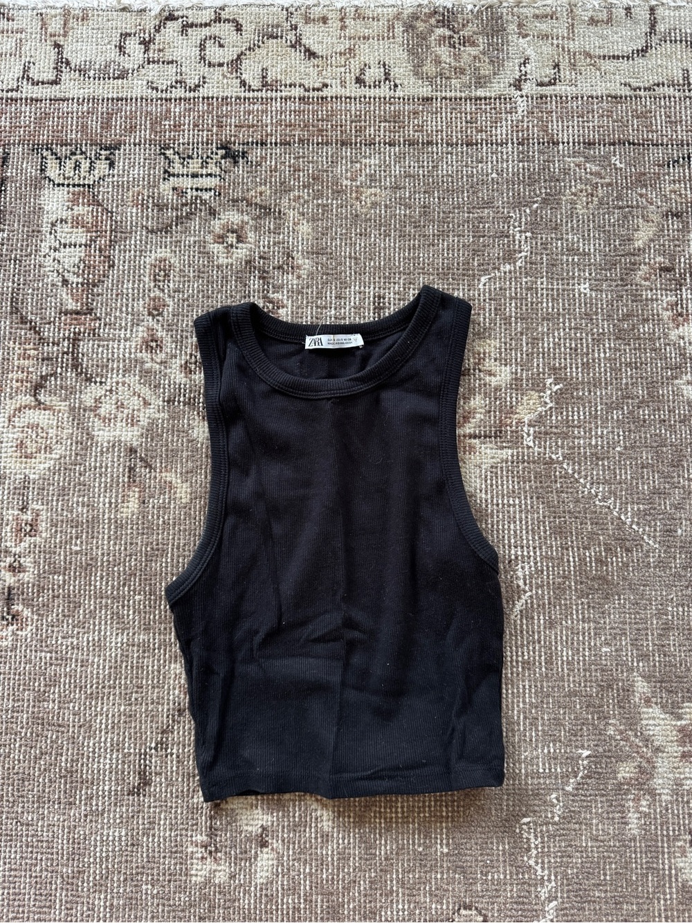 Zara Black Ribbed Tank Top